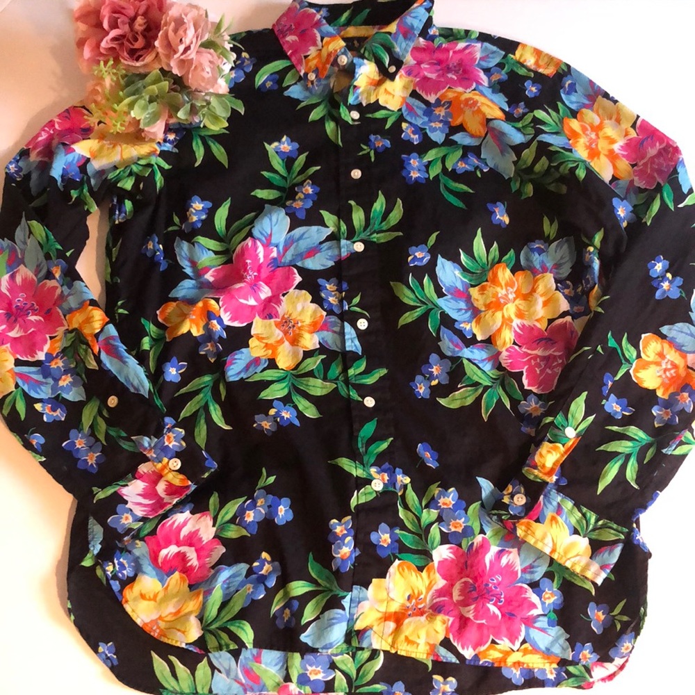 Ralph Lauren Hibiscus Long Sleeve Shirt Blue label Ralph Lauren Hawaiian